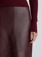 Marta Leather Midi Skirt