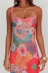 Girl Power Lace Strap Maxi Dress Pink