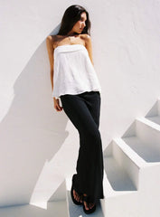 Ethel Strapless Linen Top White