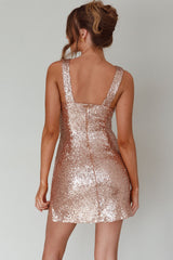 Va Va Voom Sequin Mini Dress Gold