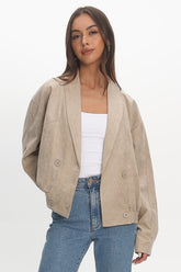 Rampage Faux Suede Blouson Jacket Sand