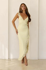 Enchanted By You Lace Midi Dress Yellow