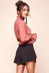 Simone Dressy Wrap Shorts Black