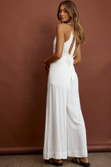 Franklin Halterneck Jumpsuit White