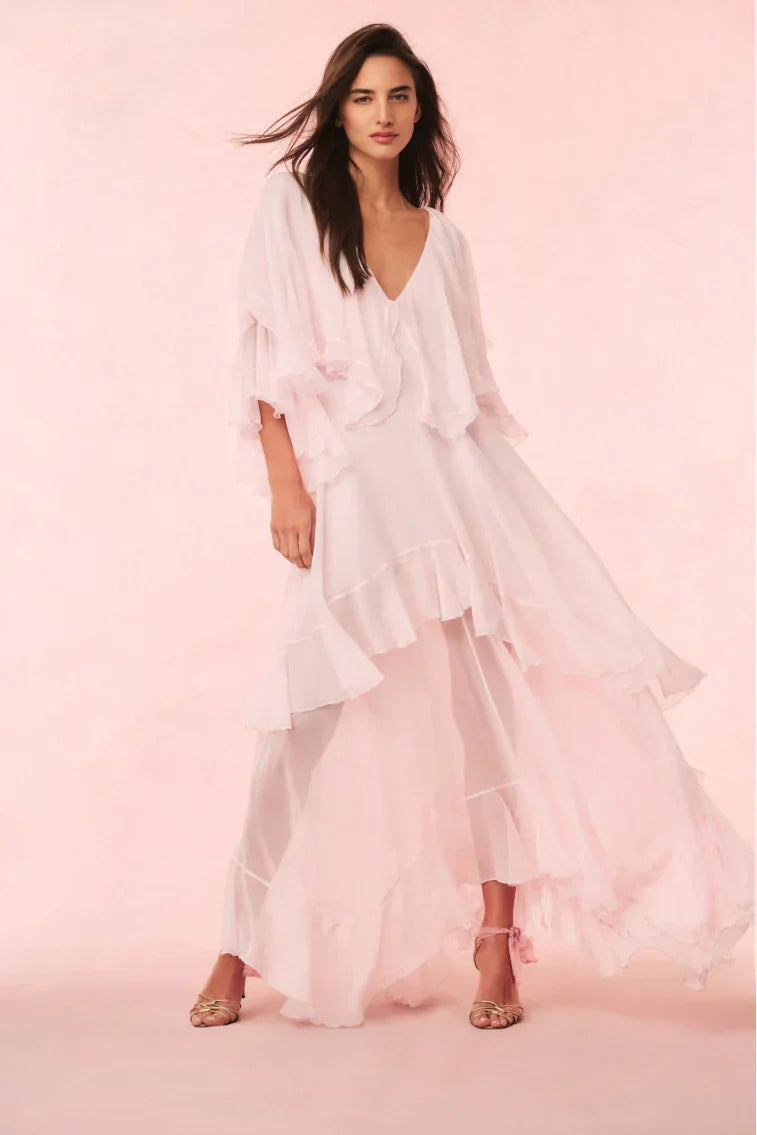 Collia Silk Maxi Dress - Pale Pink