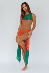 Wild Thing Crochet Maxi Dress Green