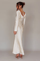 Loveland Cowl Back Midi Dress Oyster