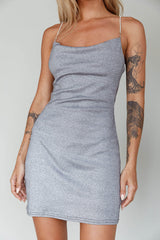 One Last Dance Diamante Strap Mini Dress Silver