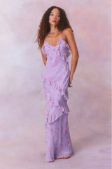 Rialto Fragrance Print Maxi Dress-HIBISCUS